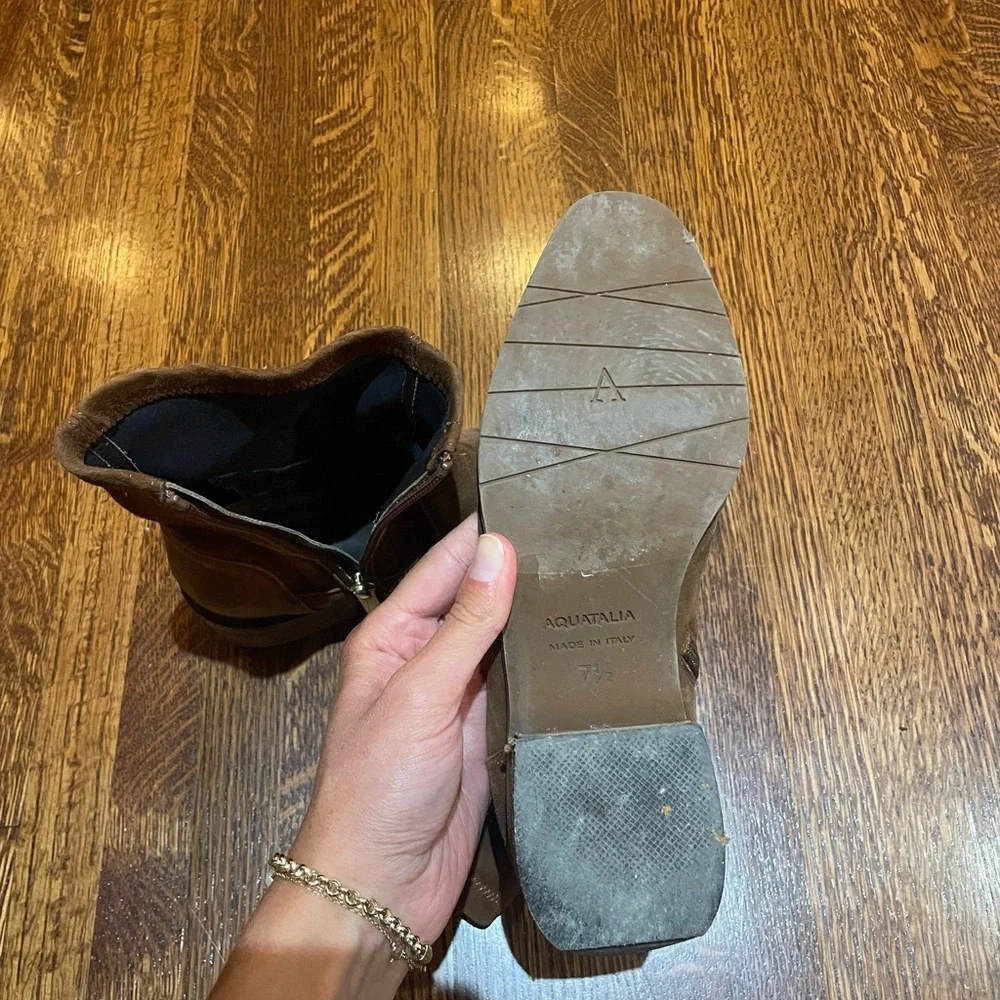 Aquatalia Women's Fallan Weatherproof Low Heel Booties - Picture 5 of 5